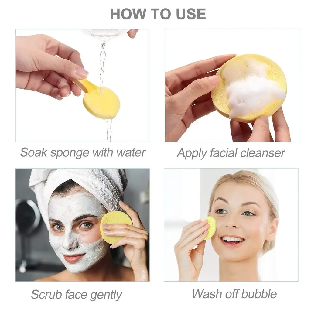 PACK OF 12 Compressed PVA Facial Cleaning Sponge