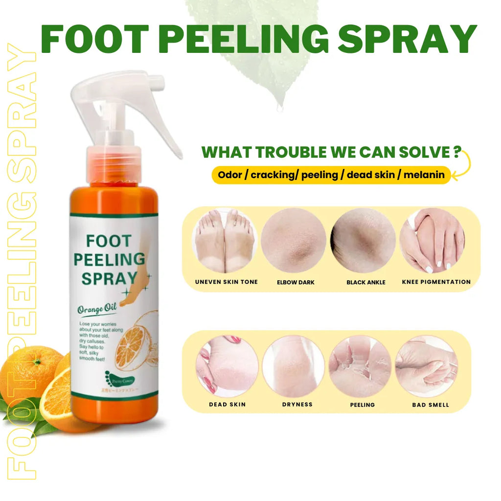 Foot Peeling Spray with Orange Oil Essence for Dead Skin Exfoliation