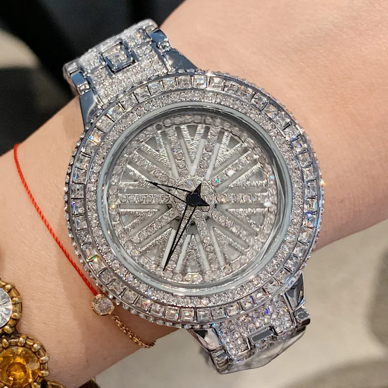 Rotating Crystal Women Watch