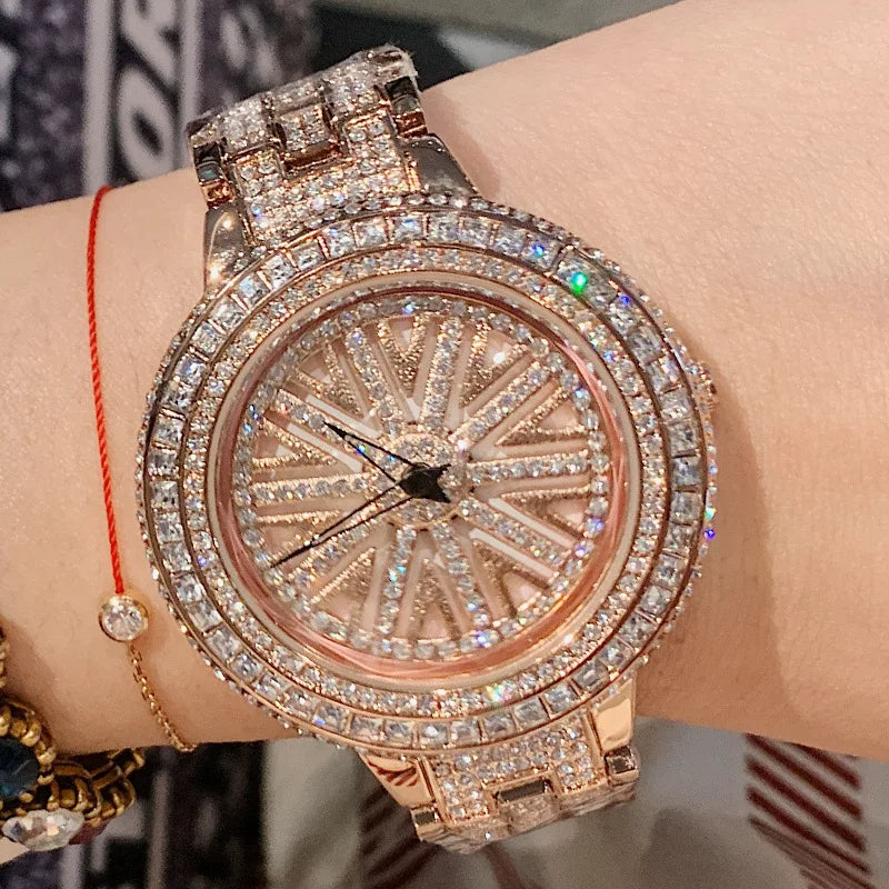 Rotating Crystal Women Watch