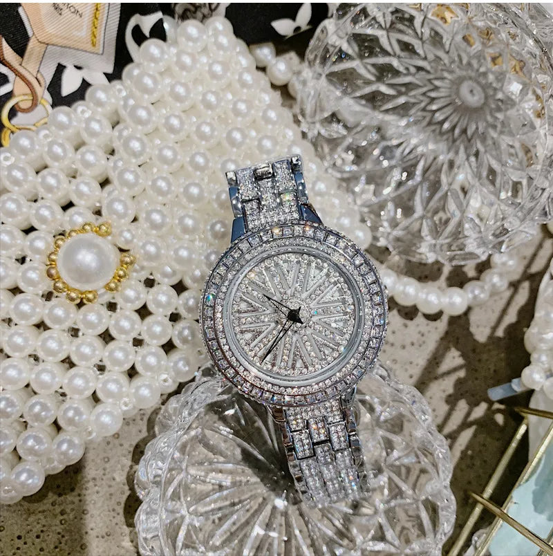 Rotating Crystal Women Watch