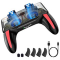 4-Finger Gaming Grip Controller with Dual Cooling Fan & Built-in Battery