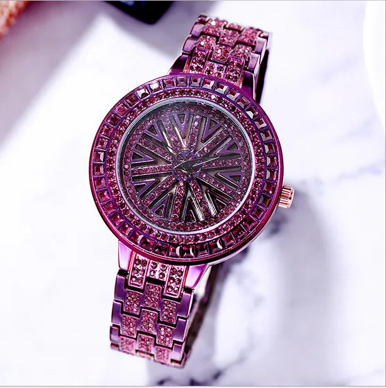 Rotating Crystal Women Watch