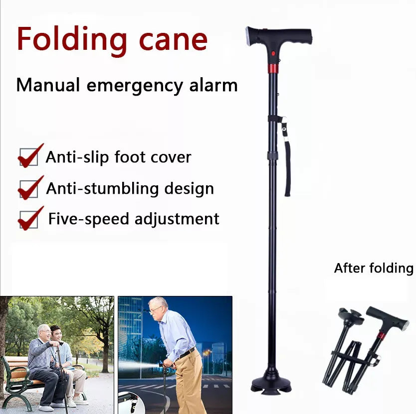Foldable Walking Stick With LED Light