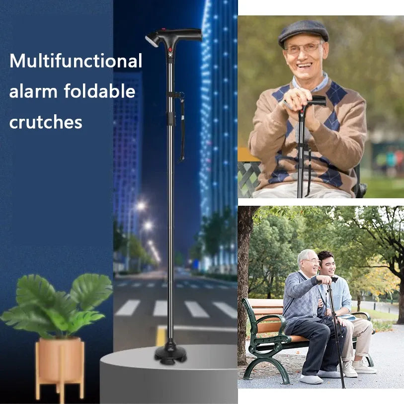 Foldable Walking Stick With LED Light