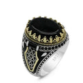 Black Agate 925 Sterling Silver Ring