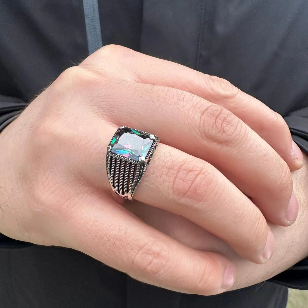 Blue Mystical Topaz Men's Ring