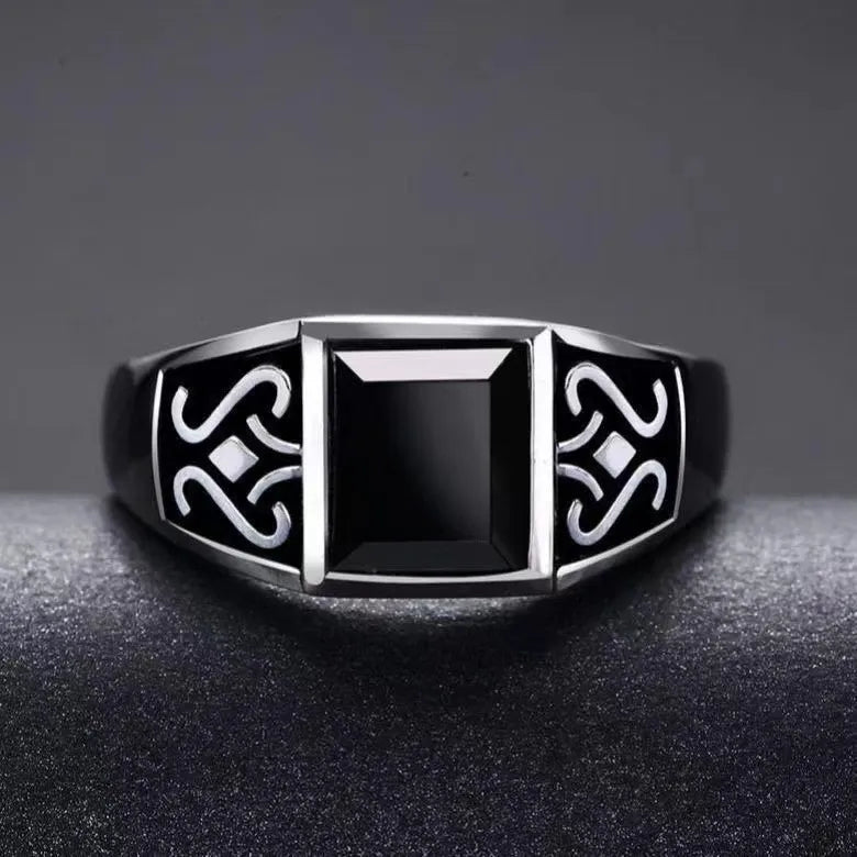 Luxury Vintage Obsidian Rings For Men  Ring