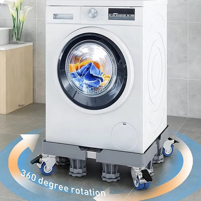 Adjustable Refrigerator / Washing Machine Stand with Wheels