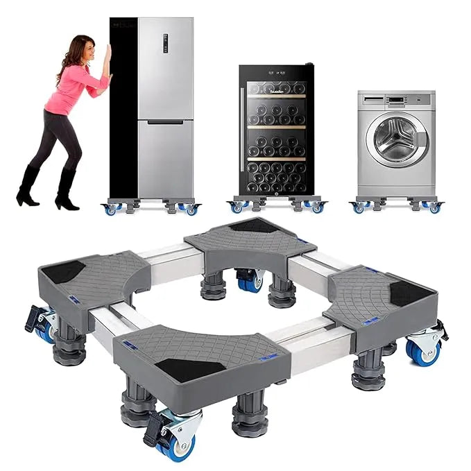Adjustable Refrigerator / Washing Machine Stand with Wheels – Uniqo.com.pk