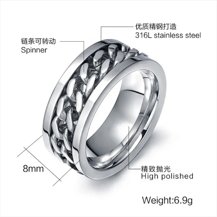 Titanium Steel Chain Spinner Rotation Ring