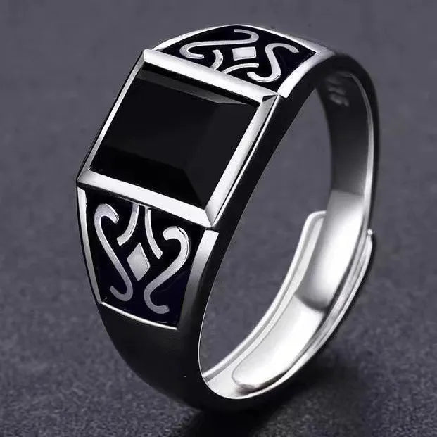 Luxury Vintage Obsidian Rings For Men  Ring