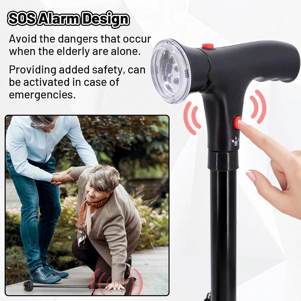 Foldable Walking Stick With LED Light