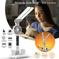 Foldable Eye Protection Table Lamp with Fan